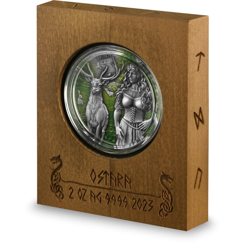 2023 Valkyries Ostara 2 Oz BU Ultra HIGH RELIEF Guldener