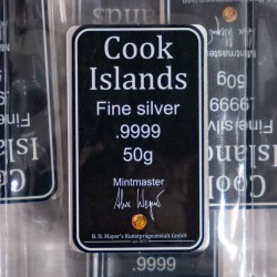 50-gramowa moneta w kształcie sztabki COOK ISLANDS o nominale 2,5$ wydana na Wyspach Cooka.
Sztabka w opakowaniu ochronnym z certyfikatem.