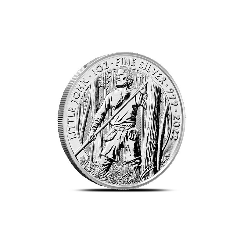 1-uncjowa srebrna moneta Little John wydana w Wielkiej Brytanii w 2022 roku.