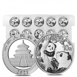 15 x Chińska Panda 2021 - 30 gram - srebrna moneta bulionowa