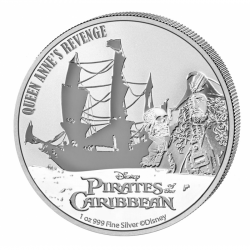 Niue - Piraci z Karaibów 2022 - 1 uncja srebra statek Queen Anne's Revenge
