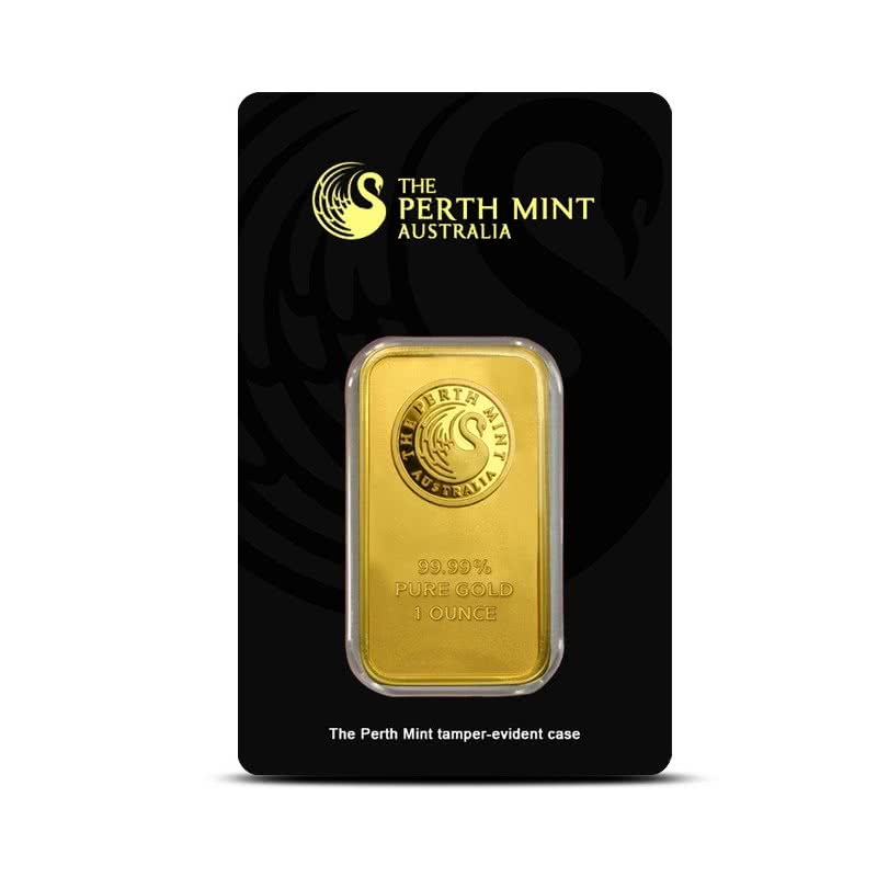 1-uncjowa sztabka złota z mennicy Perth Mint.
Sztabka umieszczona w oryginalnym opakowaniu z indywidualnym numerem seryjnym.