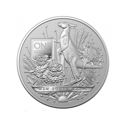 1-uncjowa moneta o nominale 1 AUD Coat of Arms wydana w Australii w 2022 roku.
Monety w stanie menniczym.
