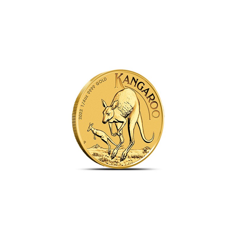 1/4-uncjowa złota moneta o nominale 25$ KANGAROO wydana w Australii w 2022 roku.
Monety w stanie menniczym wysyłana w kapslu ochronnym