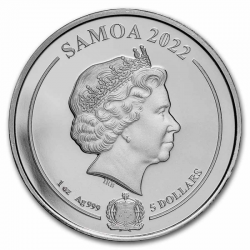 1-uncjowa moneta o nominale 5$ Bugs Bunny z serii Looney Tunes wydana w Samoa w 2022 roku.
Monety w stanie menniczym.
Limitowany nakład 15.000 sztuk.