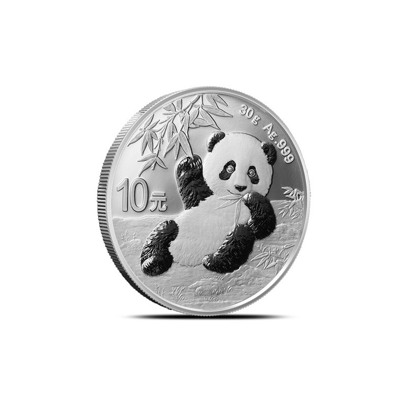 30-gramowa moneta o nominale 10 juanów PANDA wydana w Chinach w 2020 roku.
Monety w stanie menniczym.