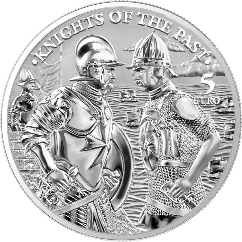 Srebrna moneta 2022 Knights of the Past 1 oz Silver BU została wyemitowana w nakładzie 15 000 sztuk, wysyłana jest wraz z certyfikatem i blisterpackiem