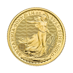 Moneta w stanie menniczym, prosto od producenta, zawierająca 1/4 uncji trojańskiej czystego złota .9999
Monety wysyłane w kapslach ochronnych