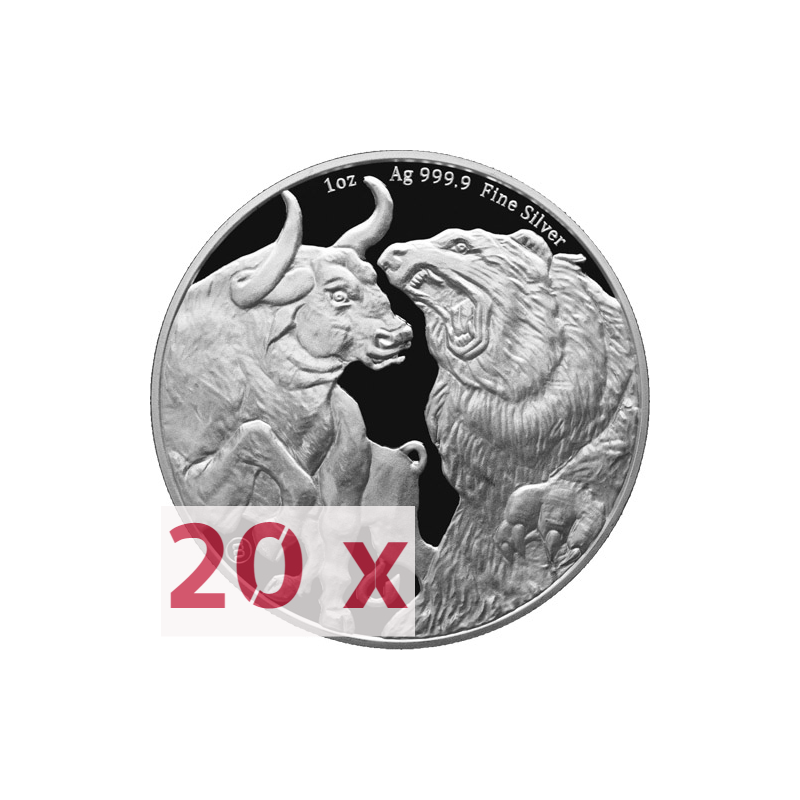 Tuba zawierająca 20 sztuk monet Bull&amp;Bear
Drugi rok emisji 1-uncjowych srebrnych monet o próbie 0,999 wydanych w limitowanym nakładzie 500.000 sztuk.
Wartość nominalna 5 NZD uznawana jako prawny środek płatniczy Tokelau.