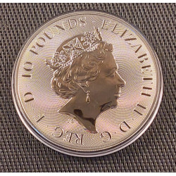 10-uncjowa moneta srebrna o nominale 10 funtów YALE OF BEAUFORT wydana w Wielkiej Brytanii w 2020 roku.
Moneta w bardzo dobrym stanie.