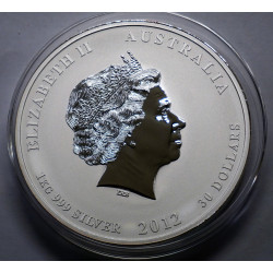 1-kilogramowa moneta w kapslu o nominale 30$ ROK SMOKA wydana w Australii w 2012 roku.
Moneta w kapslu, w bardzo dobrym stanie.
