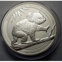 1-kilogramowa moneta w kapslu o nominale 30$ KOALA wydana w Australii w 2016 roku.
Monety w bardzo dobrym stanie, wysyłana w kapslu.