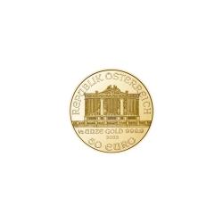 1/2-uncjowa złota moneta o nominale 50 EURO FILHARMONICY wydana w Austrii w 2023 roku.
Monety w stanie menniczym.