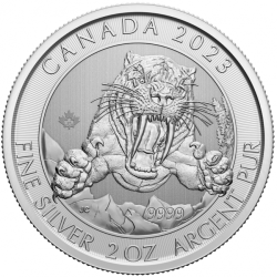 Canada 2023 - Ice Age Tooth Cat - 2 uncje srebra
