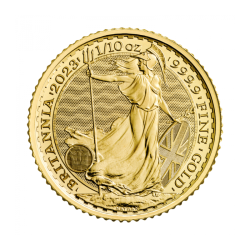 Moneta w stanie menniczym, prosto od producenta, zawierająca 1/10 uncji trojańskiej czystego złota .9999
