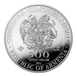 1-uncjowa moneta Arka Noego wydana w Armenii w 2023 roku.
Monety w stanie menniczym.