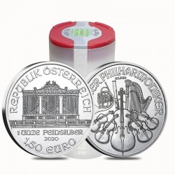 1-uncjowa moneta Wiener Philharmoniker wydana w Austrii w 2022 roku.
Monety w stanie menniczym.