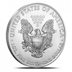 1-uncjowa moneta Amerykański Orzeł wydana w Stanach Zjednoczonych. Monety z roczników 2011, 2012, 2013, 2019, 2021
Monety z rynku wtórnego z możliwymi rysami i/lub patyną