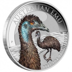 Emu 2023 kolor - 1 uncja - srebrna moneta bulionowa