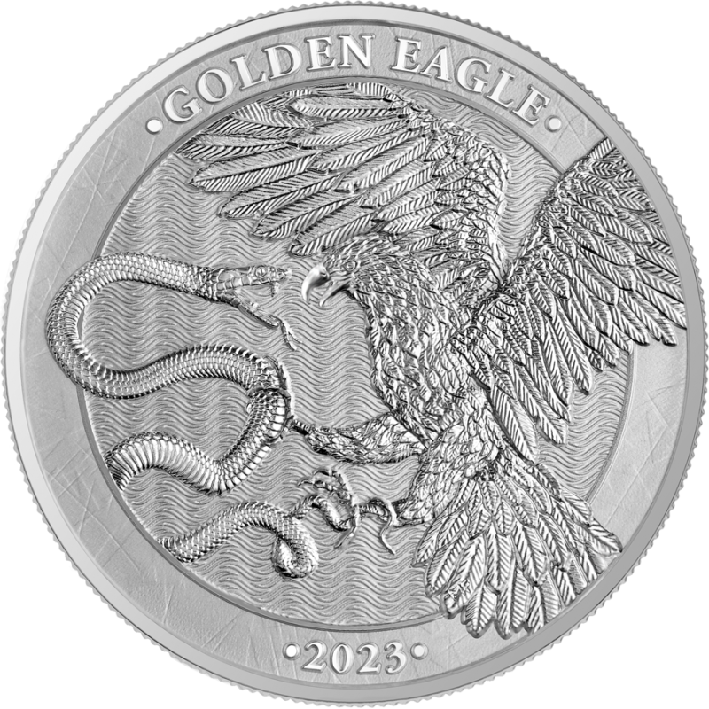 1-uncjowa moneta Golden Eagle wydana przez Germania Mint w 2023 roku.
Monety w stanie menniczym.
Opakowanie: kapsel