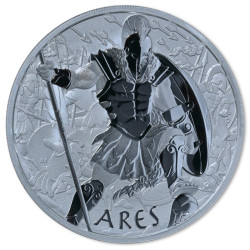 1-uncjowa moneta o nominale 1$ Ares z serii Bogowie Olimpu wydana na wyspach Tuvalu w 2023 roku.
Monety w stanie menniczym.
