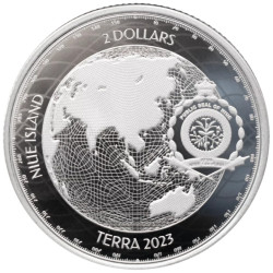 1-uncjowa srebrna moneta o nominale 2 NZD TERRA wydana przez Pressburg Mint w 2023 roku.
Monety w stanie menniczym wysyłane w kapslach ochronnych
Limitowany nakład 100.000 sztuk