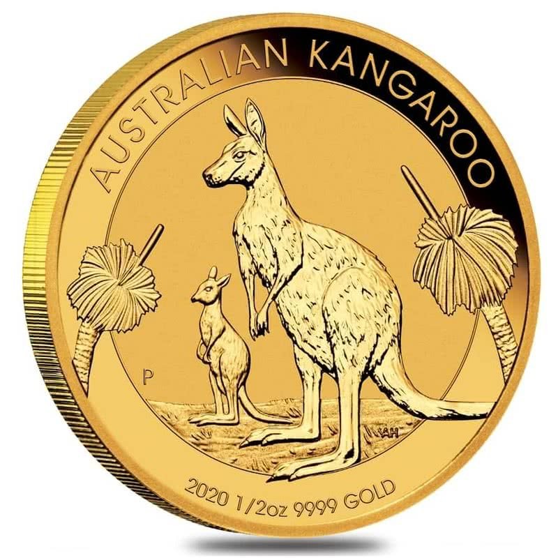 1/2-uncjowa złota moneta o nominale 50$ KANGAROO wydana w Australii w 2022 roku.
Monety w stanie menniczym.
