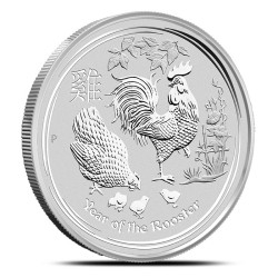 1-uncjowa moneta Rok Koguta wydana w Australii w 2017 roku.
Monety w stanie menniczym wysyłane w kapslach.
