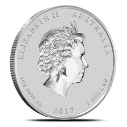 1-uncjowa moneta Rok Koguta wydana w Australii w 2017 roku.
Monety w stanie menniczym wysyłane w kapslach.