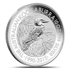 10-uncjowa moneta srebrna o nominale 10 $ KOOKABURRA wydana w Australii w 2015 roku.
Moneta w stanie menniczym, wysyłana w kapslu.