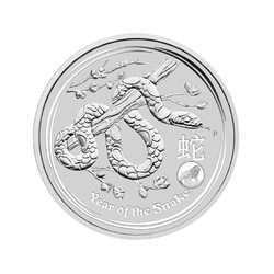 1-uncjowa moneta Rok Węża wydana w Australii w 2013 roku w werski privy mark
Monety w stanie menniczym wysyłane w kapslach.