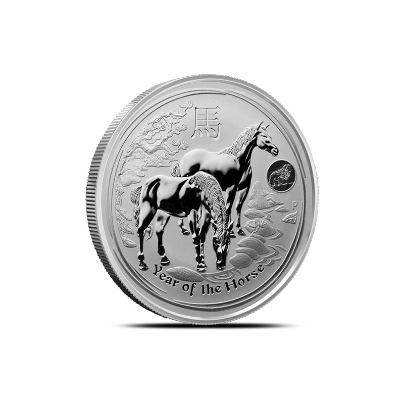 1-uncjowa moneta Rok Konia wydana w Australii w 2014 roku w wersji privy mark
Monety w stanie menniczym wysyłane w kapslach.