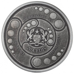 1-uncjowa moneta o nominale 5 cedis ALIEN wydana w Ghanie w 2023 roku w wersji antique finished.
Monety w stanie menniczym.