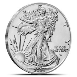 Tuba zawierająca 20 sztuk 1-uncjowych monet Amerykański Orzeł wydana w Stanach Zjednoczonych w 2024 roku.
Monety w stanie menniczym.