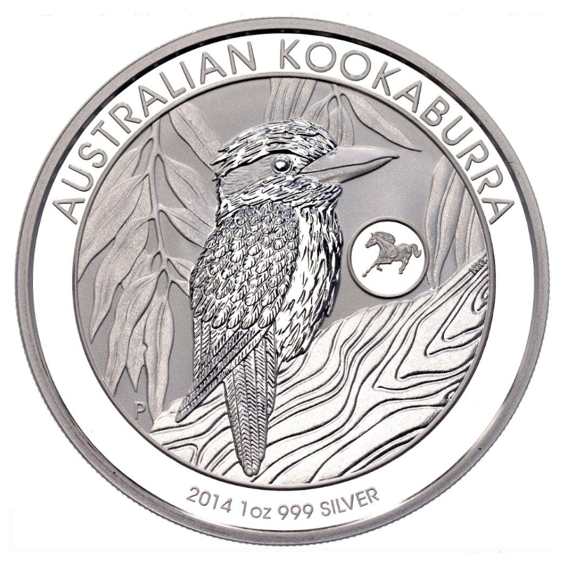 1-uncjowa moneta w kapslu o nominale 1$ KOOKABURRA wydana w Australii w 2014 roku.
Monety w stanie menniczym w wersji privy mark (Rok Konia)