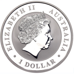 1-uncjowa moneta w kapslu o nominale 1$ KOOKABURRA wydana w Australii w 2014 roku.
Monety w stanie menniczym w wersji privy mark (Rok Konia)