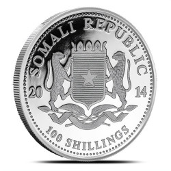 1-uncjowa moneta o nominale 100 shillings ELEPHANT wydana w Somalii w 2014 roku.
Na monetach możliwe milk spoty
Opakowanie: kapsel