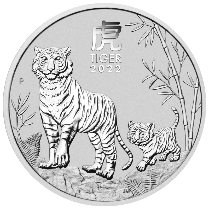 1-uncjowa moneta Rok Tygrysa wydana w Australii w nakładzie 300.000 sztuk.
Monety w stanie menniczym.