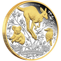 Australia 2024 - 125thAnniversary The Perth Mint's Ag 9999 2oz Proof Gilded Coin