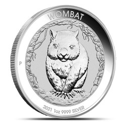 1-uncjowa moneta Wombat wydana w Australii w 2021 roku.