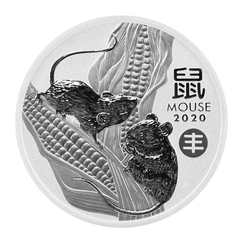 1-uncjowa moneta Rok Myszy wydana w Australii w 2020 roku w wersji privy mark.
Monety w stanie menniczym wysyłane w kapslach.
