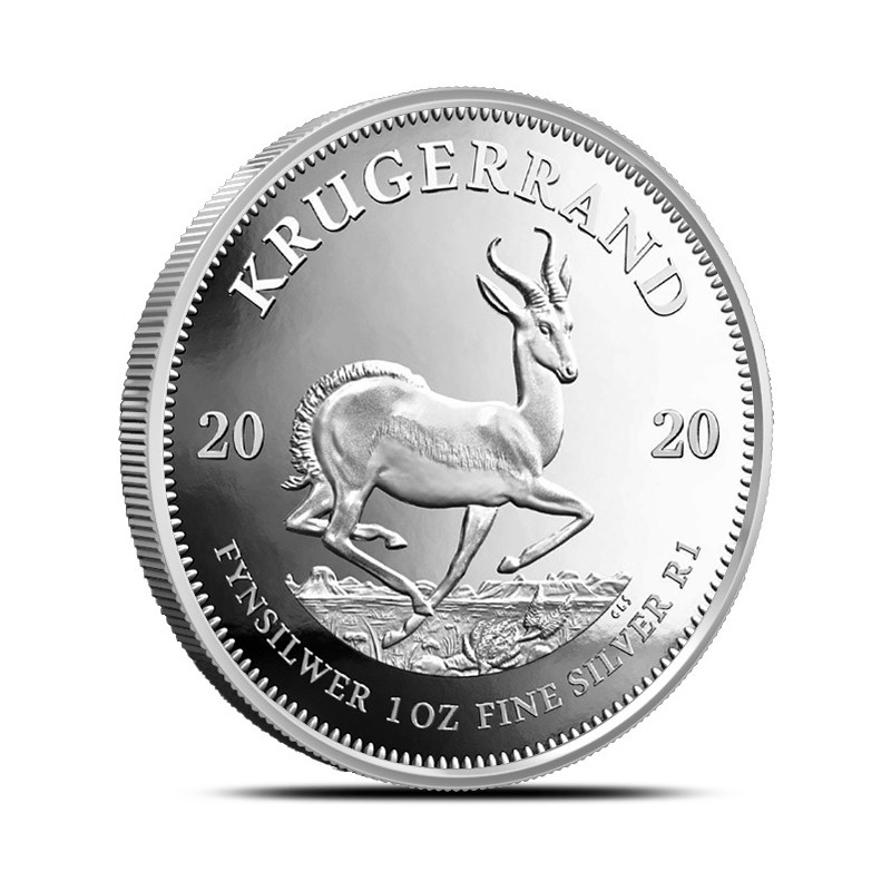 1-uncjowa moneta Krugerrand wydana w RPA w 2020 roku.
Monety w bardzo dobrym stanie