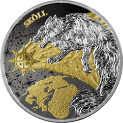 Ragnarök: Sköll &amp; Hati Geminus 2 x 1 oz Silver BU to unikatowa wersja pierwszej monety z nowej serii Ragnarök od Germania Mint.
Monety zostaną wyemitowane w nakładzie 500 setów (2 x 1 oz). Oryginalność monet, umieszczonych kapslu ósemkowym, potwierdza dołączony Certyfikat Autentyczności. Całość zamknięta będzie w stylowym blistrze, którego design stanowi uzupełnienie zawartości i zwiększa wartość setu.