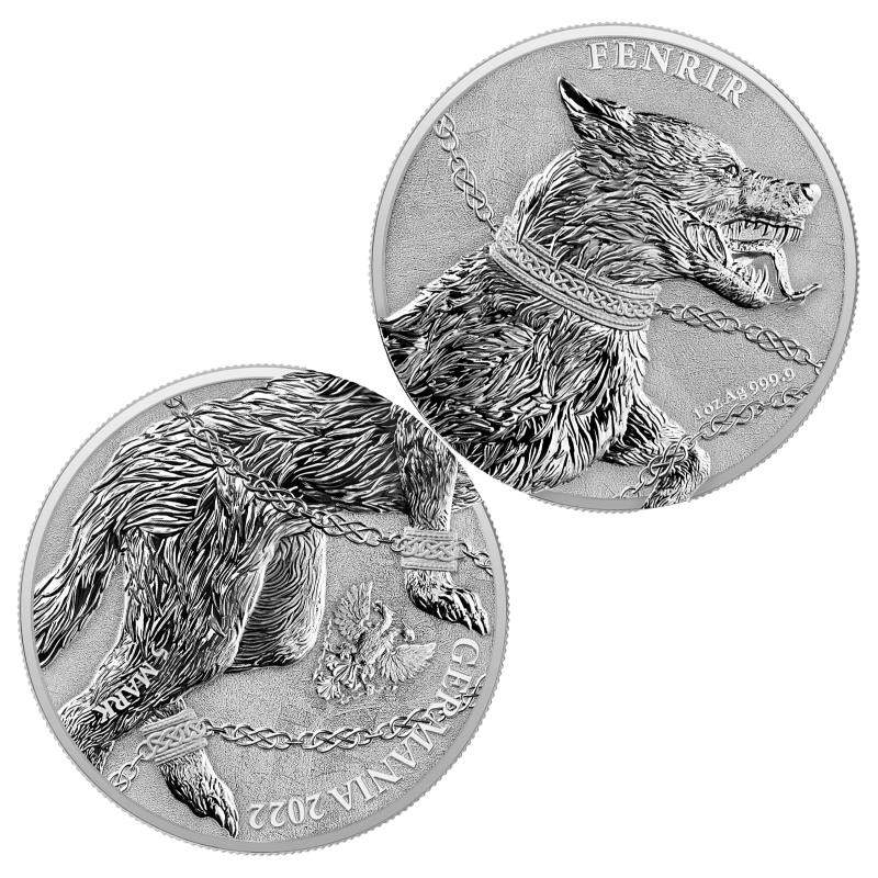Komplet dwóch srebrnych monet 2022 Germania Beasts: Fenrir 2x1 oz Silver BU zostały wyemitowane w nakładzie 25 000 sztuk.
Monety w kapslu ósemkowym