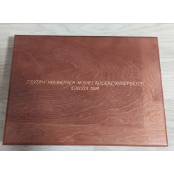 Kompletny zestaw srebrnych monet o nominałach 10zł i 20zł wydanych przez NBP w 2008 roku w pamiątkowym opakowaniu.
Monety w stanie menniczym.