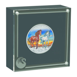 1-uncjowa moneta o nominale 1$ BRUMBY wydana w Australii w 2025 roku.
Monety w stanie menniczym w wersji kolorowej
Opakowanie: ozdobne pudełko