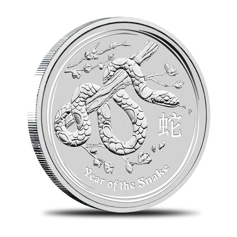 1/2-uncjowa moneta Rok Węża wydana w Australii w 2013 roku
Monety w stanie menniczym wysyłane w kapslach.