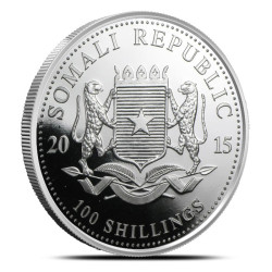 1-uncjowa moneta o nominale 100 shillings ELEPHANT wydana w Somalii w 2015 roku.
Na monetach możliwe milk spoty
Opakowanie: kapsel