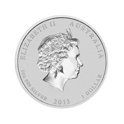 1-uncjowa moneta Rok Węża w wersji privy mark wydana w Australii w 2013 roku
Monety w stanie menniczym wysyłane w kapslach.