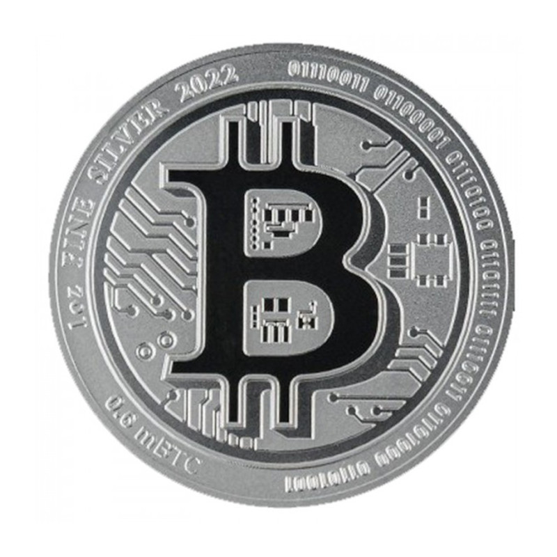 1-uncjowa moneta Bitcoin wydana w Niue w 2022 roku.
